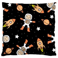 Astronaut Space Rockets Spaceman Large Premium Plush Fleece Cushion Case (one Side) by Ravend
