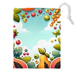 Fruits Sweet Papaya Orange Pattern Drawstring Pouch (4XL) Front