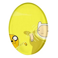 Adventure Time Jake The Dog Finn The Human Artwork Yellow Oval Glass Fridge Magnet (4 Pack) by Sarkoni