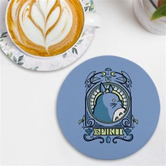 Drawing Illustration Anime Cartoon My Neighbor Totoro Uv Print Round Tile Coaster by Sarkoni