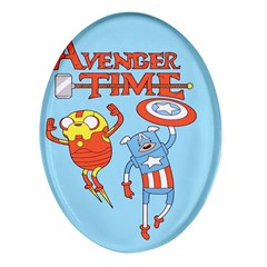 Adventure Time Avengers Age Of Ultron Oval Glass Fridge Magnet (4 Pack) by Sarkoni
