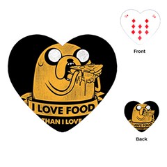 Adventure Time Jake  I Love Food Playing Cards Single Design (heart) by Sarkoni