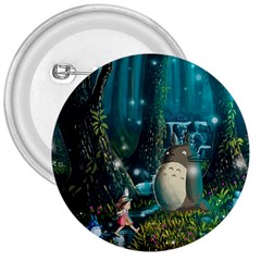 Anime My Neighbor Totoro Jungle Natural 3  Buttons by Sarkoni
