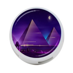 Egyptian Pyramids Night Landscape Cartoon 4-port Usb Hub (one Side) by Bedest