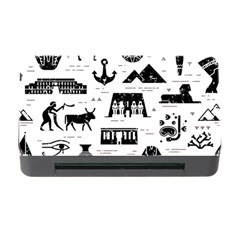 Dark Seamless Pattern Symbols Landmarks Signs Egypt Memory Card Reader With Cf by Bedest