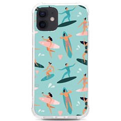 Beach Surfing Surfers With Surfboards Surfer Rides Wave Summer Outdoors Surfboards Seamless Pattern Iphone 12/12 Pro Tpu Uv Print Case by Bedest
