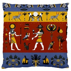 Ancient Egyptian Religion Seamless Pattern Large Premium Plush Fleece Cushion Case (two Sides) by Hannah976