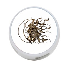 Psychedelic Art Drawing Sun And Moon Head Fictional Character 4-port Usb Hub (one Side) by Sarkoni