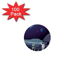 Alien Astronaut Scene 1  Mini Buttons (100 Pack)  by Bedest