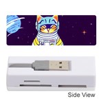 Cat Astronaut Space Retro Universe Memory Card Reader (Stick) Front