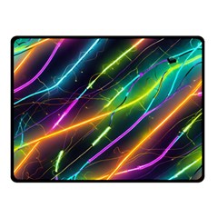 Vibrant Neon Dreams Two Sides Fleece Blanket (small) by essentialimage