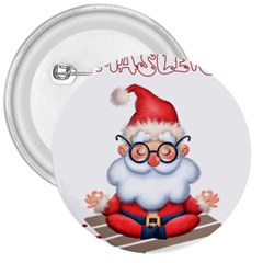 Santa Glasses Yoga Chill Vibe 3  Buttons by Sarkoni