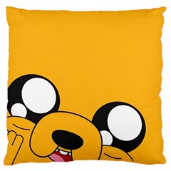 Adventure Time Cartoon Face Funny Happy Toon Large Premium Plush Fleece Cushion Case (two Sides) by Bedest