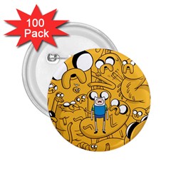 Adventure Time Finn Jake Cartoon 2 25  Buttons (100 Pack)  by Bedest