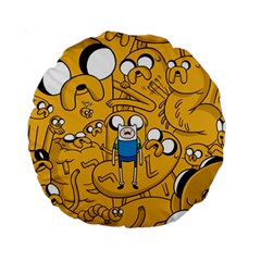 Adventure Time Finn Jake Cartoon Standard 15  Premium Round Cushions by Bedest