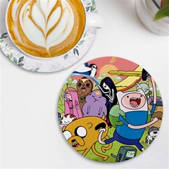 Adventure Time Finn  Jake Uv Print Round Tile Coaster by Bedest