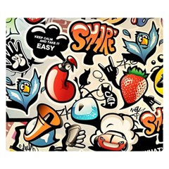Art Book Gang Crazy Graffiti Supreme Work Two Sides Premium Plush Fleece Blanket (small) by Bedest