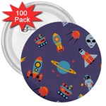 Space Seamless Patterns 3  Buttons (100 pack)  Front