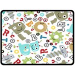 Seamless Pattern Vector With Funny Robots Cartoon Fleece Blanket (Large) 80 x60  Blanket Front