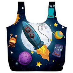Spaceship Astronaut Space Full Print Recycle Bag (xxl) by Hannah976