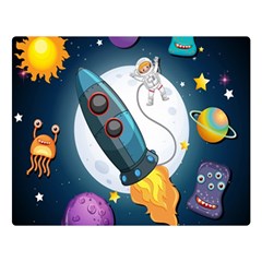 Spaceship Astronaut Space Premium Plush Fleece Blanket (large) by Hannah976