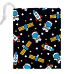 Seamless Adventure Space Vector Pattern Background Drawstring Pouch (5XL) Back