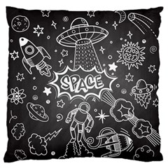 Vector Flat Space Design Background With Text Large Premium Plush Fleece Cushion Case (one Side) by Hannah976