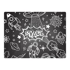 Vector Flat Space Design Background With Text Two Sides Premium Plush Fleece Blanket (mini)
