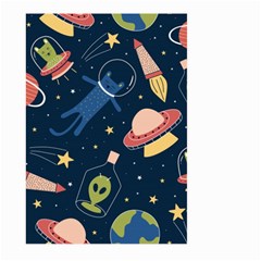 Seamless Pattern With Funny Aliens Cat Galaxy Large Garden Flag (two Sides) by Hannah976