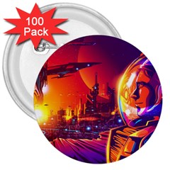 Far Future Human Colonization 3  Buttons (100 Pack)  by Hannah976