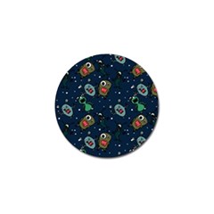 Monster Alien Pattern Seamless Background Golf Ball Marker (4 Pack) by Hannah976