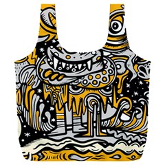 Crazy Abstract Doodle Social Doodle Drawing Style Full Print Recycle Bag (xxxl) by Hannah976