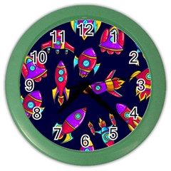 Space Patterns Color Wall Clock by Hannah976