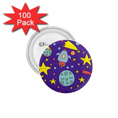 Card With Lovely Planets 1 75  Buttons (100 Pack)  by Hannah976
