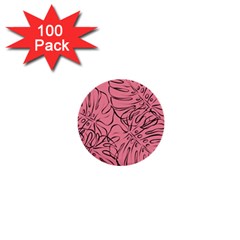 Pink Monstera 1  Mini Buttons (100 Pack)  by ConteMonfrey