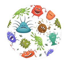 Dangerous Streptococcus Lactobacillus Staphylococcus Others Microbes Cartoon Style Vector Seamless P Mini Round Pill Box (pack Of 5) by Ravend