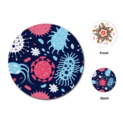 Seamless Pattern Microbes Virus Vector Illustration Playing Cards Single Design (round) by Ravend