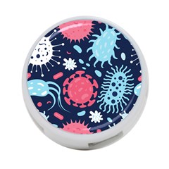 Seamless Pattern Microbes Virus Vector Illustration 4-port Usb Hub (one Side) by Ravend