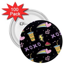 Cute Girl Things Seamless Background 2 25  Buttons (100 Pack)  by Apen