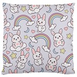 Seamless Pattern With Cute Rabbit Character Standard Premium Plush Fleece Cushion Case (Two Sides) Front
