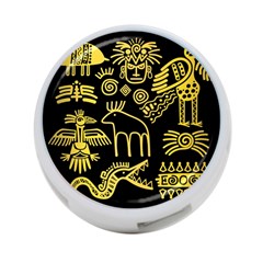 Golden Indian Traditional Signs Symbols 4-port Usb Hub (one Side) by Apen