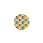 Smile Cloud Rainbow Pattern Yellow 1  Mini Buttons Front