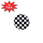Chess Board Background Design 1  Mini Buttons (10 pack)  Front