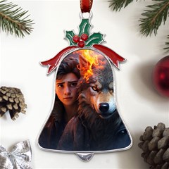 Be Fearless Metal Holly Leaf Bell Ornament by Saikumar