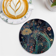 Vintage World Map Uv Print Round Tile Coaster by Jatiart