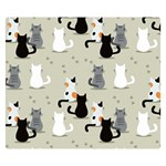 Cute Cat Seamless Pattern Two Sides Premium Plush Fleece Blanket (Small) 50 x40  Blanket Front