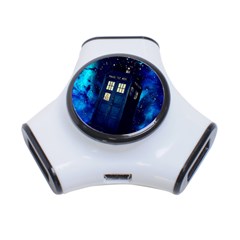 Tardis Doctor Who Space Galaxy 3-port Usb Hub by Cendanart