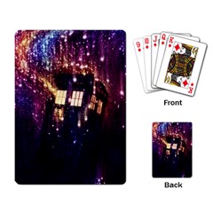 Tardis Regeneration Art Doctor Who Paint Purple Sci Fi Space Star Time Machine Playing Cards Single Design (rectangle) by Cendanart