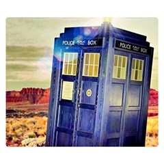 Tardis Wilderness Doctor Who Premium Plush Fleece Blanket (small) by Cendanart