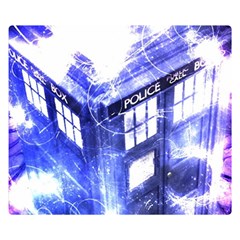 Tardis Doctor Who Blue Travel Machine Premium Plush Fleece Blanket (small) by Cendanart